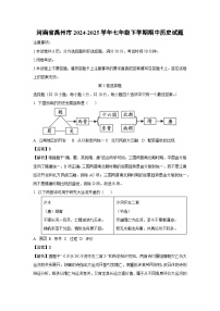 【历史】河南省禹州市2024-2025学年七年级下学期期中试题（解析版）