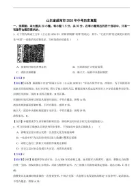 山东省威海市2025年中考历史真题及同步解析