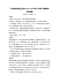 广西壮族自治区玉林市2024-2025学年八年级下学期期中历史试卷（解析版）