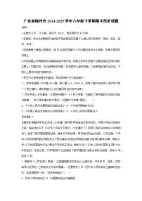 广东省梅州市2024-2025学年八年级下学期期中历史试卷（解析版）