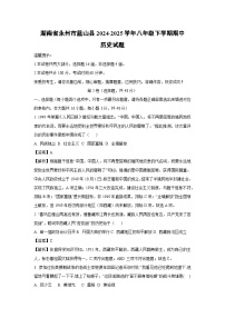 湖南省永州市蓝山县2024-2025学年八年级下学期期中历史试卷（解析版）