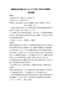 湖南省永州市蓝山县2024-2025学年八年级下学期期中历史试卷（解析版）