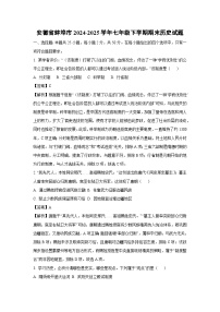安徽省蚌埠市2024-2025学年七年级下学期期末历史试题（解析版）