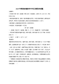 2025年陕西省榆林市中考三模历史试卷（解析版）