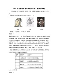 2025年甘肃省平凉市庄浪县中考二模历史试题（解析版）