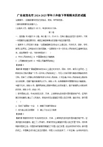 广东省茂名市2024-2025学年八年级下学期期末历史试题（解析版）