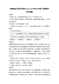 河南省驻马店市平舆县2024-2025学年七年级下学期期中试题历史试卷（解析版）