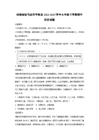 河南省驻马店市平舆县2024-2025学年七年级下学期期中试题历史试卷（解析版）