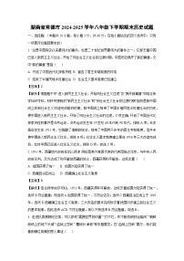 湖南省常德市2024-2025学年八年级下学期期末历史试题（解析版）