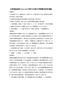 江苏省盐城市2024-2025学年七年级下学期期末试题历史试卷（解析版）