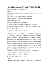 山东省聊城市2024-2025学年七年级下学期期中试题历史试卷（解析版）