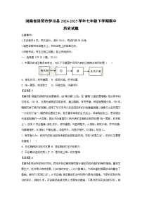 河南省洛阳市伊川县2024-2025学年七年级下学期期中历史试题（解析版）