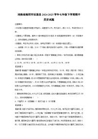 河南省南阳市社旗县2024-2025学年七年级下学期期中历史试题（解析版）