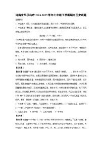 河南省平顶山市2024-2025学年七年级下学期期末历史试题（解析版）