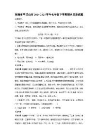 河南省平顶山市2024-2025学年七年级下学期期末历史试题（解析版）