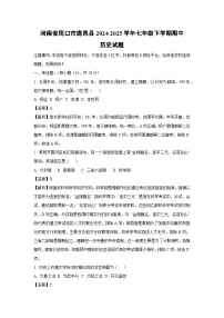 河南省周口市鹿邑县2024-2025学年七年级下学期期中历史试题（解析版）