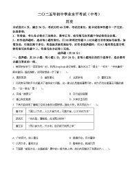 2025年山东省菏泽市中考历史真题含答案