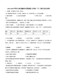 2024-2025学年山东省德州市武城县七年级(下)期末历史试卷(含答案)