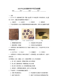 2025年山东省德州市中考历史真题（无答案）