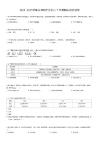 2024~2025学年天津和平区初二下学期期末历史试卷（有答案解析）
