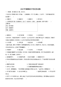 2025年湖南省中考历史试卷（含详细答案解析）
