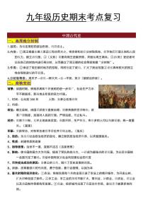 人教版九年级历史期末考点知识点复习