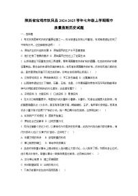 陕西省宝鸡市扶风县2024-2025学年七年级上学期期中质量监测 历史试卷（学生版）