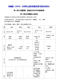 统编版（2024）七年级上册历史期末复习知识点讲义