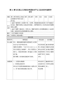 初中历史人教版（2024）九年级上册马克思主义的诞生和国际共产主义运动的兴起教案及反思