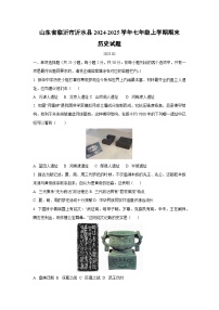 山东省临沂市沂水县2024-2025学年七年级上学期期末历史试题（学生版）