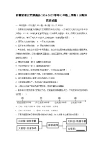 安徽省淮北市濉溪县2024-2025学年七年级上学期1月期末历史试题（学生版）