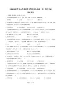 2024-2025学年山东省青岛市崂山区九年级（上）期末历史试卷（含答案）