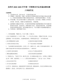 广东省深圳市龙岗区2024~2025学年八年级上学期期末历史试题 含答案