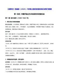 【新教材】统编版(2024)八年级上册历史期末知识点复习提纲 讲义