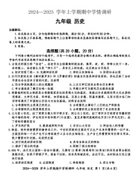 2024-2025河南省平顶山市鲁山县第六教研区九年级上学期历史期中测试卷（含答案）