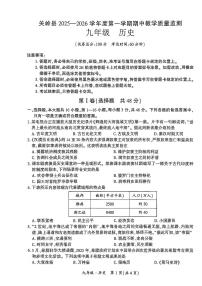 贵州省安顺市关岭布依族苗族自治县2025-2026学年部编版九年级上学期11月期中历史试题