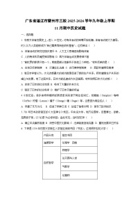广东省湛江市雷州市三校2025-2026学年九年级上学期11月期中历史试卷（学生版）