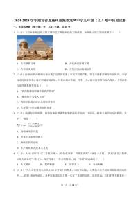 2024-2025学年湖北省恩施州恩施市龙凤中学九年级（上）期中历史试卷