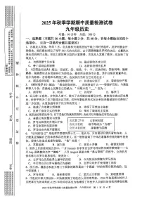 湖南省邵阳市洞口县2025-2026学年九年级上学期期中质量检测历史试卷