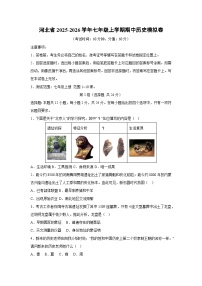河北省2025-2026学年七年级上学期期中模拟卷历史试卷（学生版）