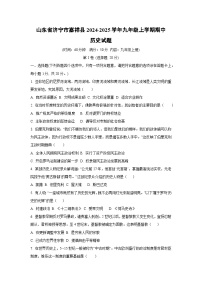 山东省济宁市嘉祥县2024-2025学年九年级上学期期中历史试卷（学生版）