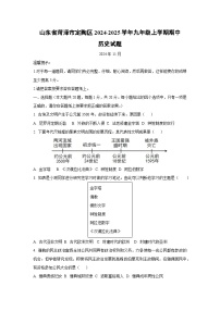 山东省菏泽市定陶区2024-2025学年九年级上学期期中历史试卷（学生版）
