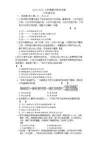 河南平顶山鲁山县两所中学2024-2025学年上学期九年级 历史期中考试卷