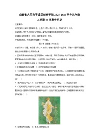山西省大同市平城区部分学校2025-2026学年九年级上学期11月期中历史试题（学生版）