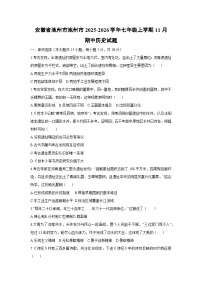 2025-2026学年安徽省池州市池州市七年级上学期11月期中历史试题（学生版）