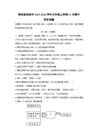 2025-2026学年陕西省西安市九年级上学期11月期中历史试题（学生版）