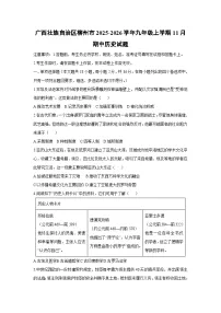 广西壮族自治区柳州市2025-2026学年九年级上学期11月期中历史试卷（学生版）