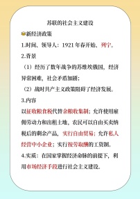 初中历史人教版（2024）九年级下册苏联的社会主义建设导学案