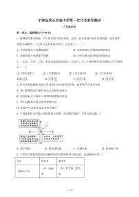 山东省德州宁津县第五实验中学2025~2026学年八年级上册第一次月考历史试卷（含答案）