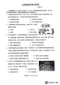 山东省临沂市沂水县2024-2025学年九年级上学期期末考试历史试题